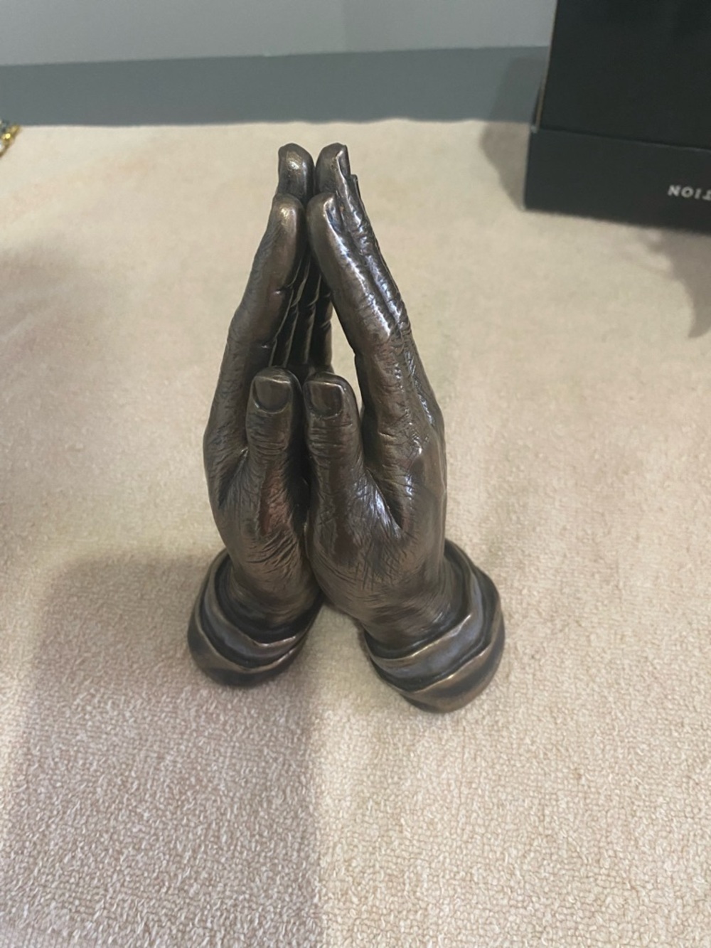 Bronze-Tone Praying Hands Accent Sculpture by